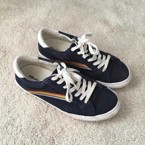 Madewell Rainbow Embroidered Sneakers in Navy